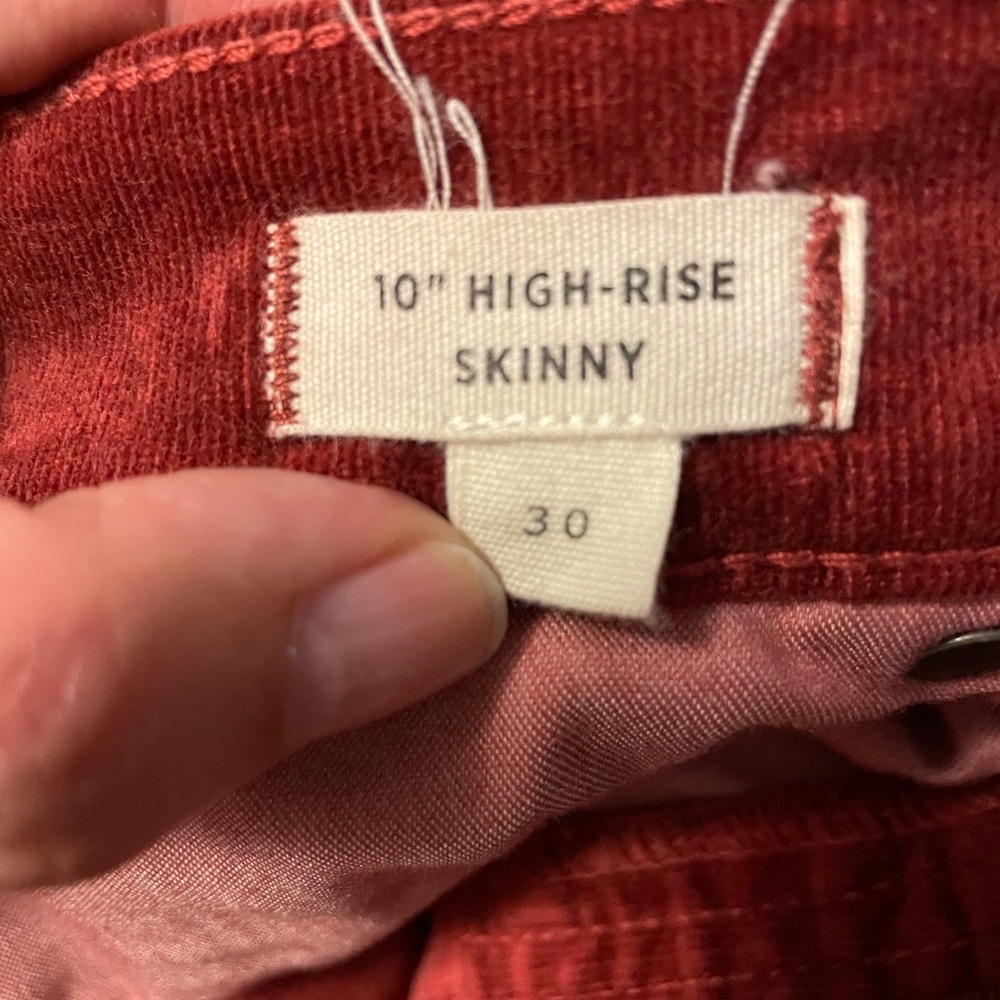 Madewell High Rise Skinny Corduroy. Size 30. - Picture 5 of 5
